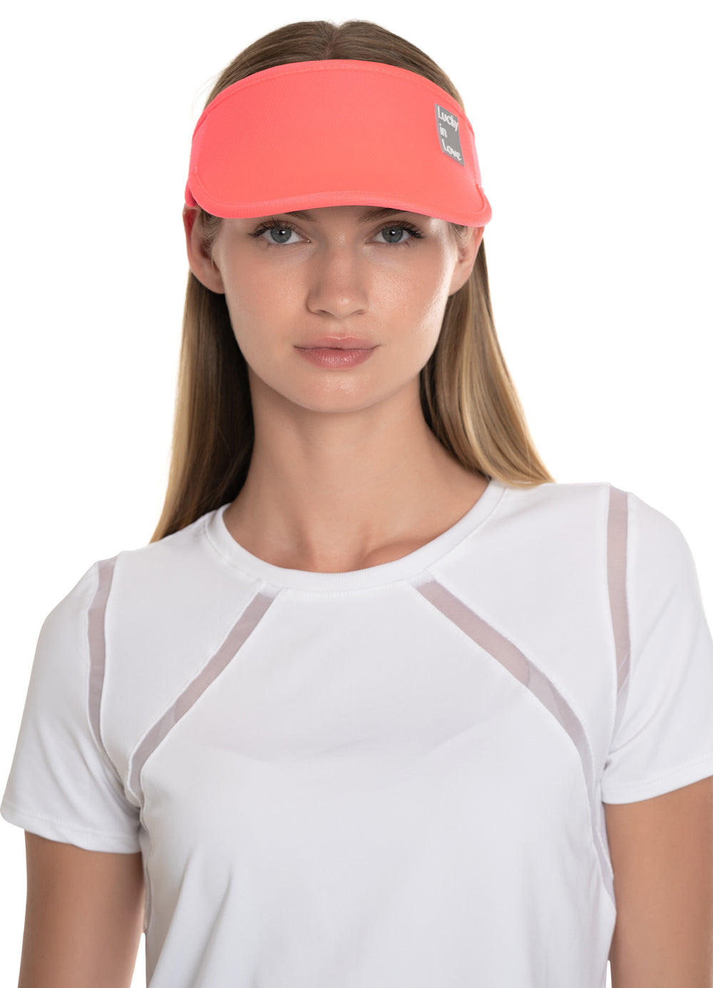 LUCKY LOGO STRETCH VISOR - CORAL CRUSH