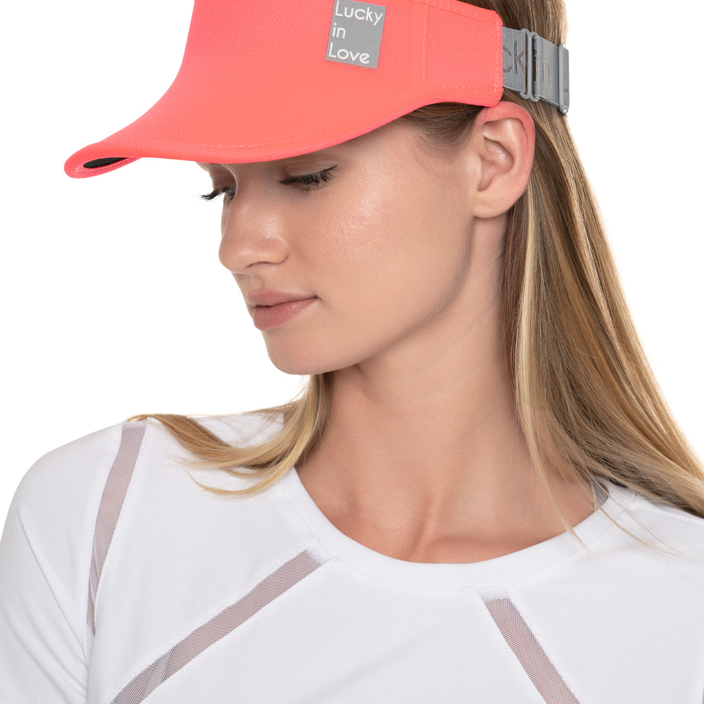 LUCKY LOGO STRETCH VISOR - CORAL CRUSH