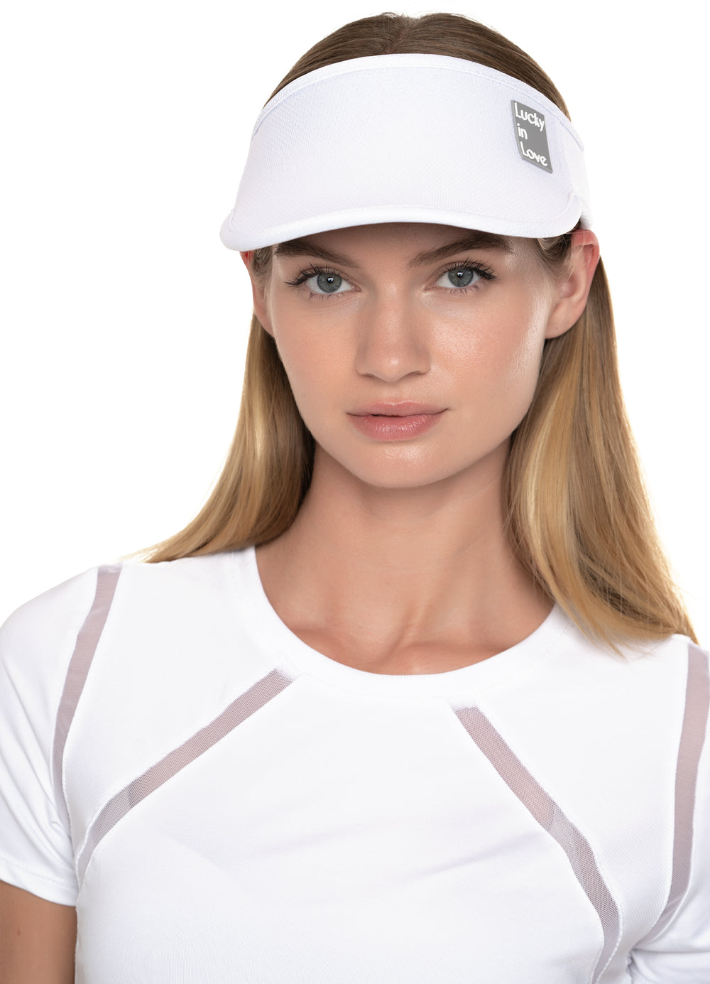 LUCKY LOGO STRETCH VISOR - WHITE