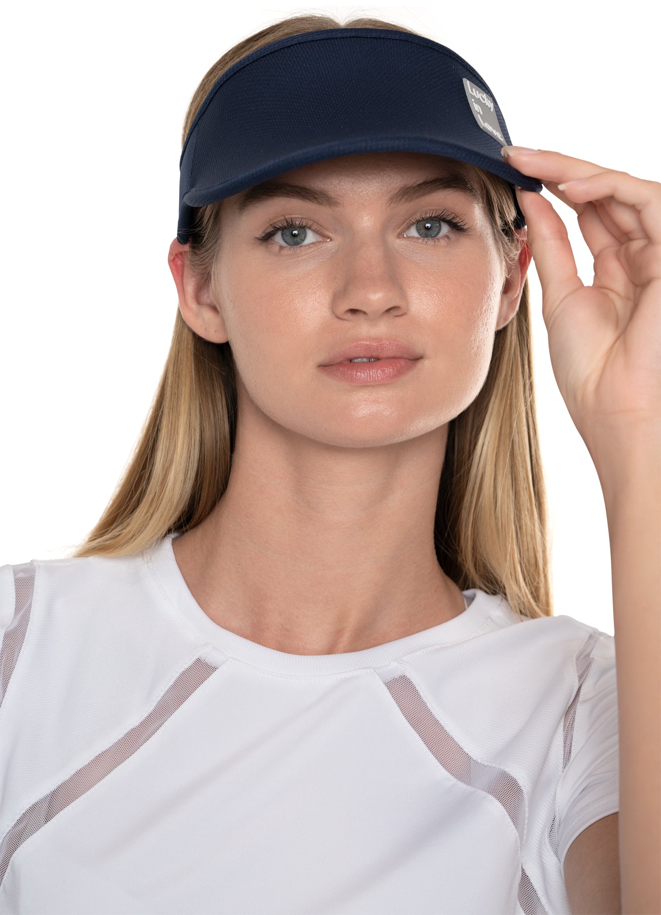 LUCKY LOGO STRETCH VISOR - NAVY