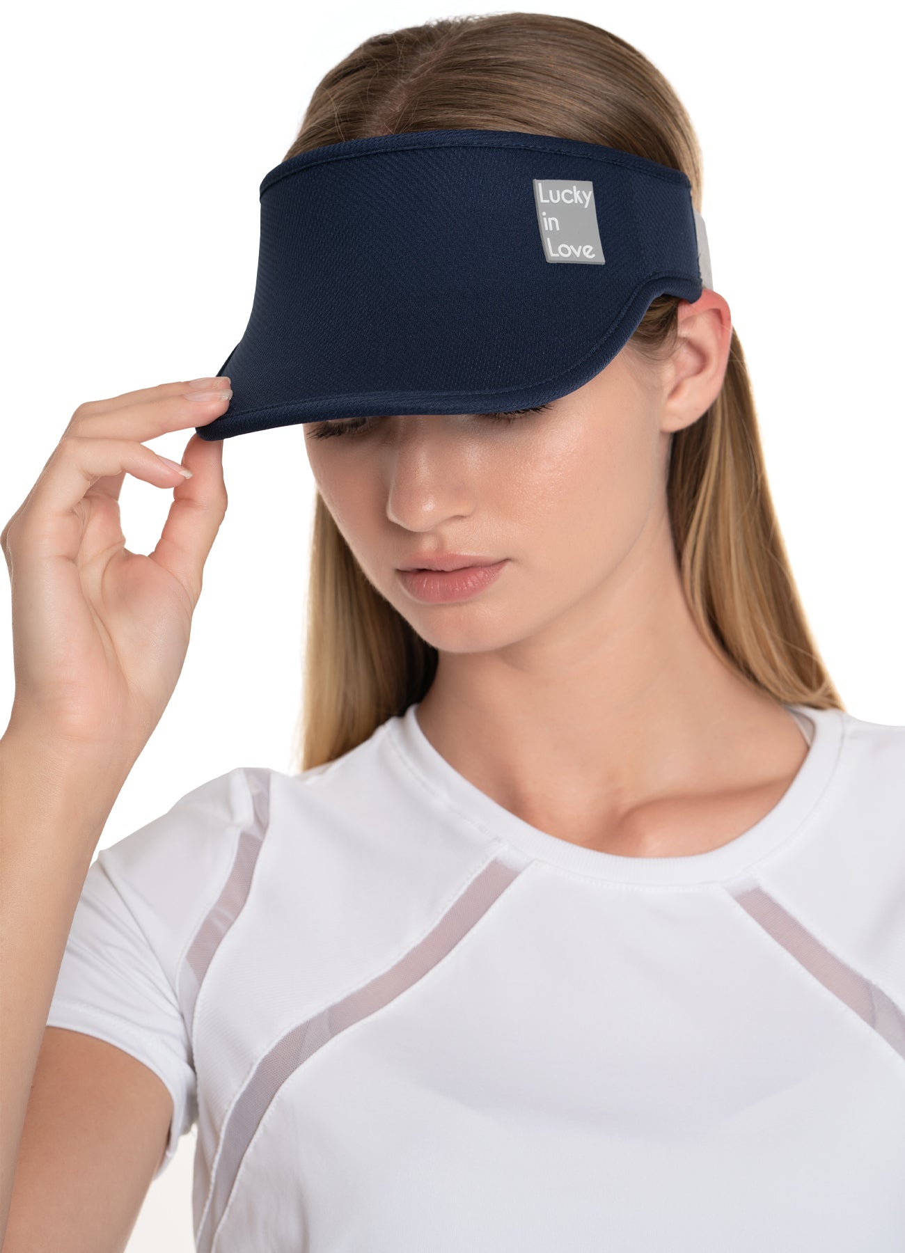 LUCKY LOGO STRETCH VISOR - NAVY